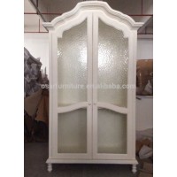 White Painted Antique Wooden Living Room Cabinet Designs